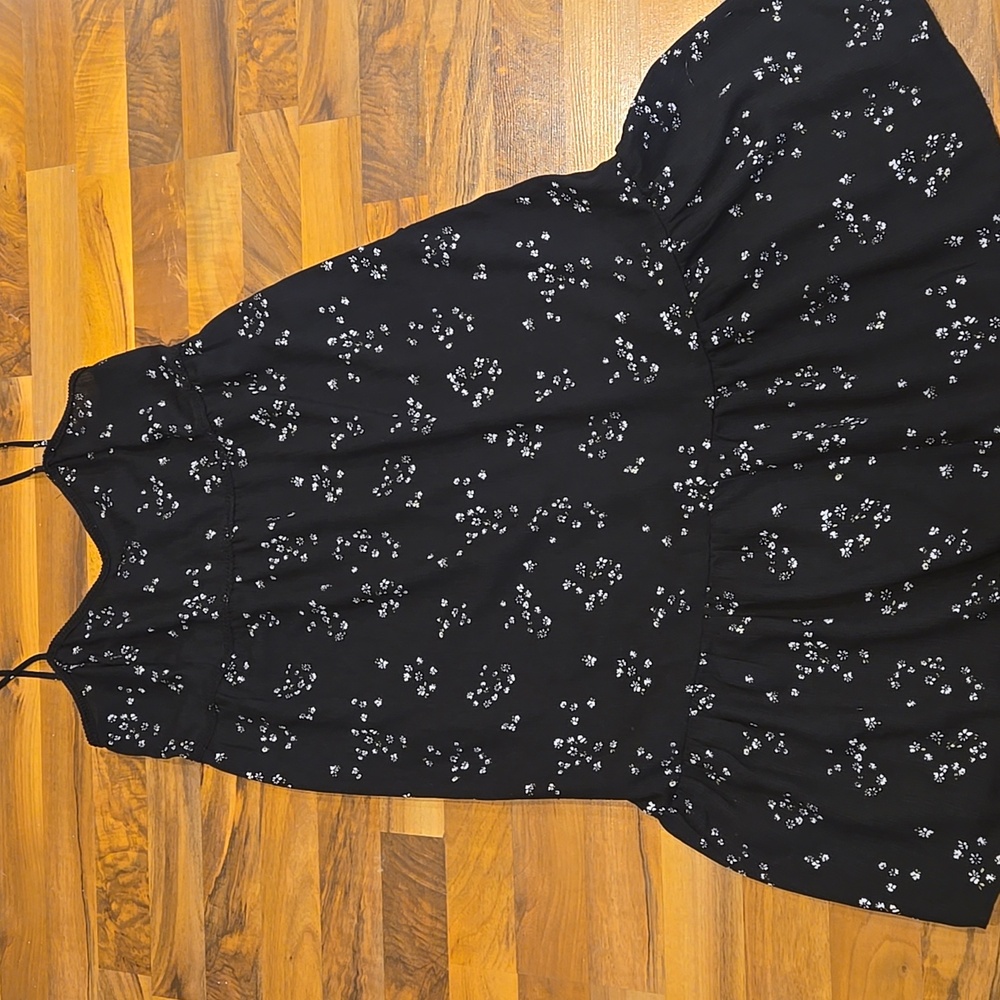 Black Floral Spaghetti Strap Sundress